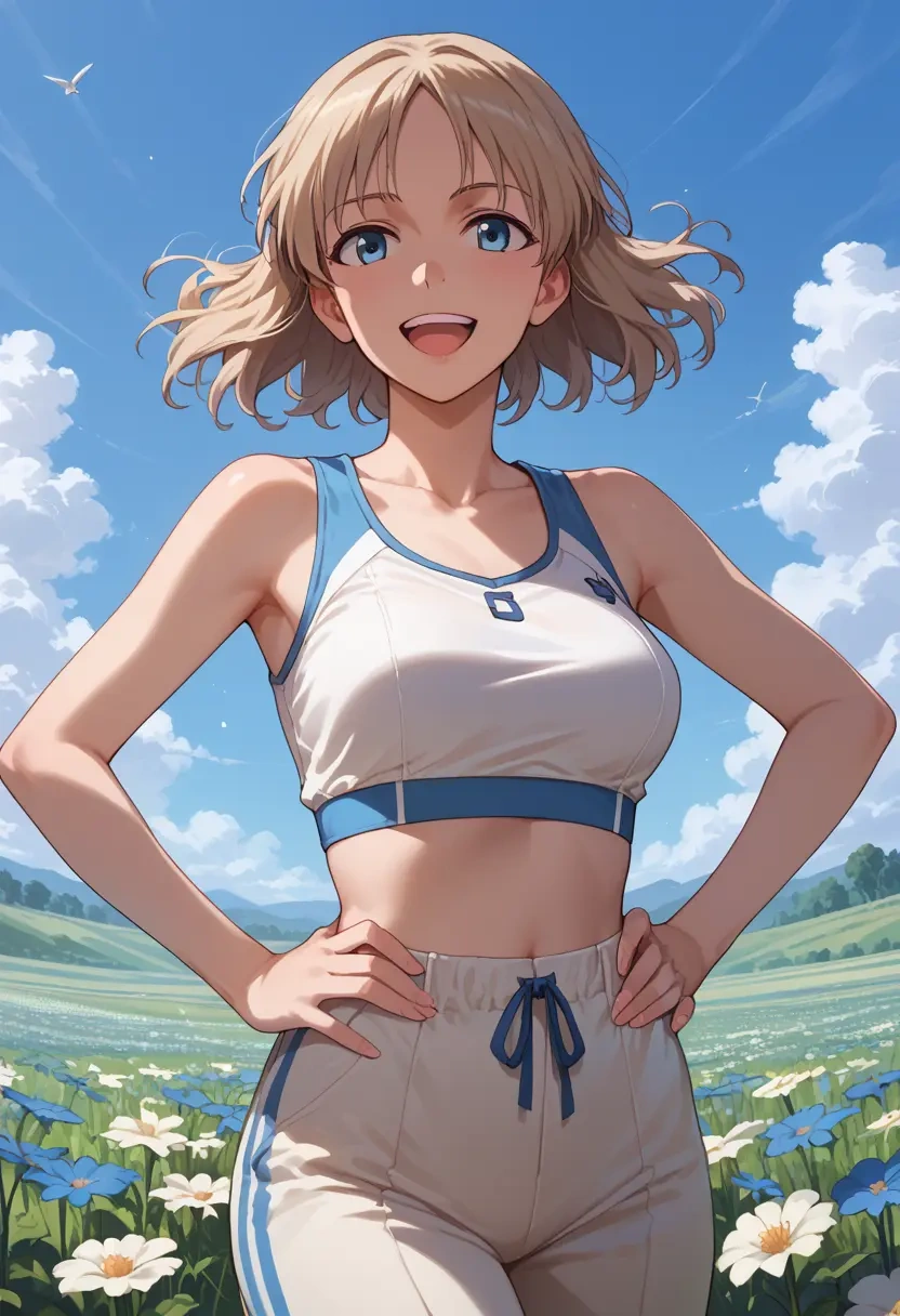 world_witches_series,lynette_bishop,sports crop,high-waisted shorts  - 