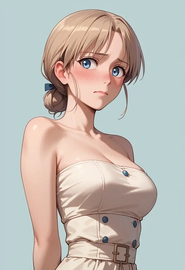 world_witches_series,lynette_bishop,tube top,jogger shorts  - AI generated anime art