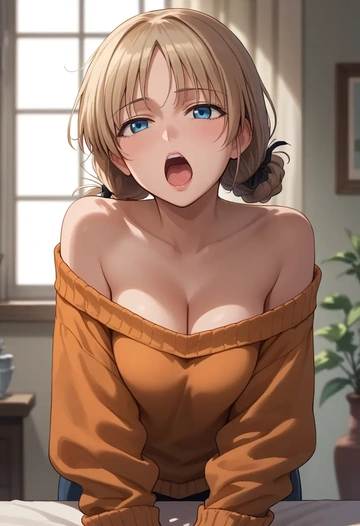 world_witches_series,lynette_bishop,orange,sweater  - AI generated anime art