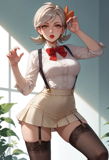 pokemon,lyra_(pokemon),secretary,stockings  - AI generated anime art