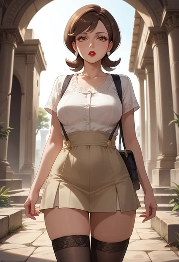 pokemon,lyra_(pokemon),secretary,stockings  - AI generated anime art