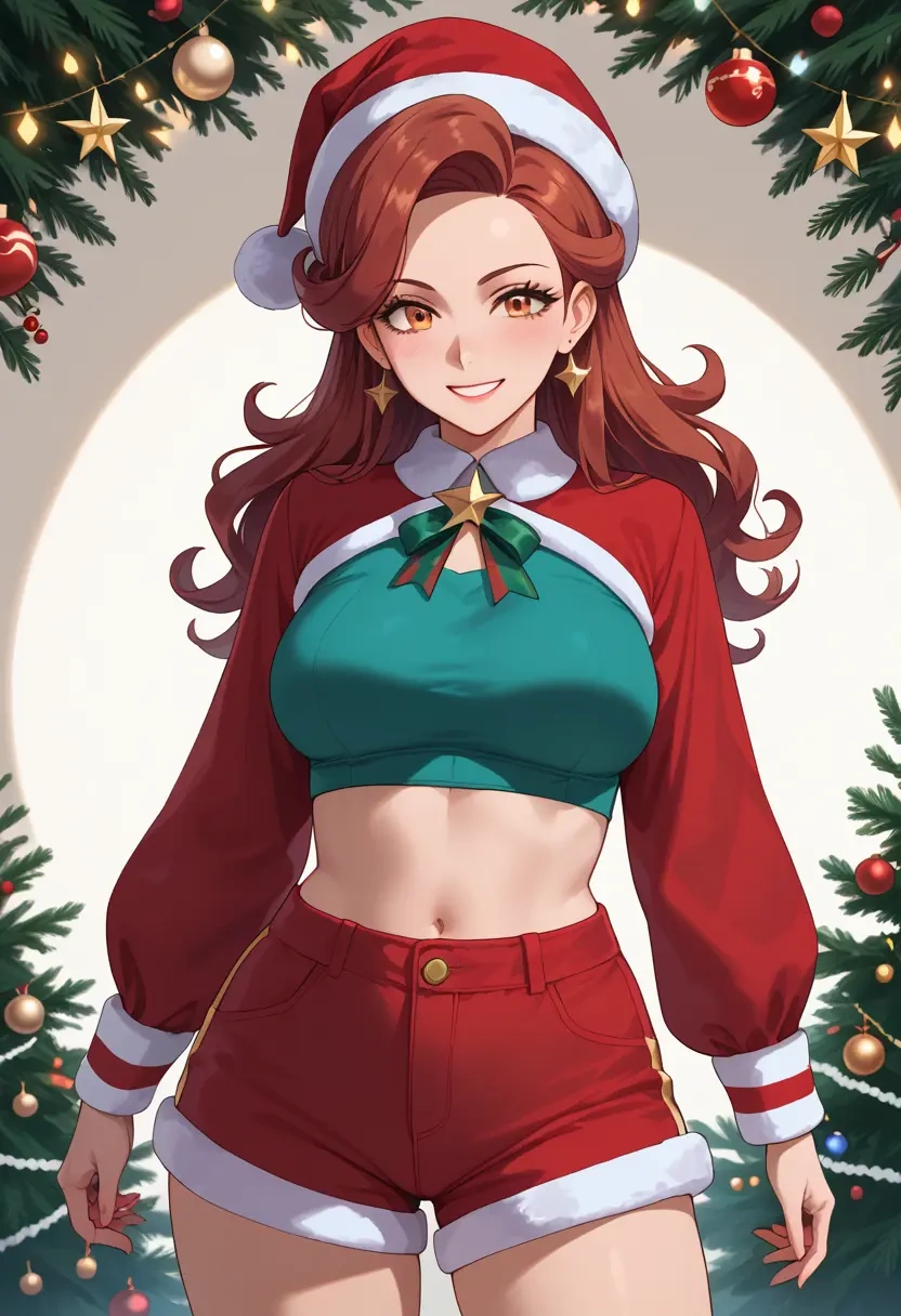 pokemon,lyra_(pokemon),Christmas,red velvet shorts  - 