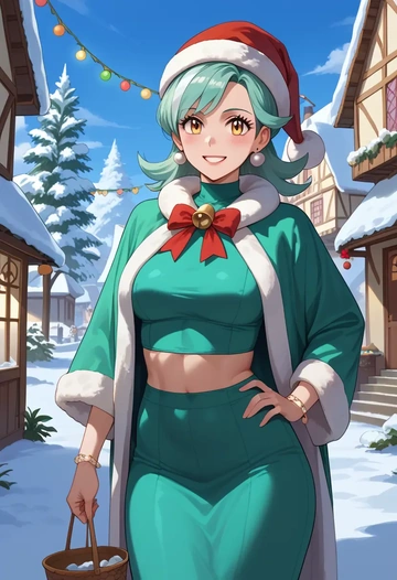 pokemon,lyra_(pokemon),Christmas,dress  - AI generated anime art