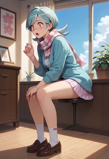 pokemon,lyra_(pokemon),spring,student uniform,cardigan  - AI generated anime art