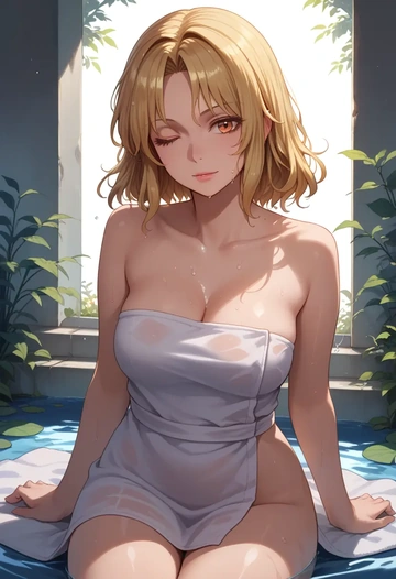 touhou,lyrica_prismriver,towel,sexy  - AI generated anime art