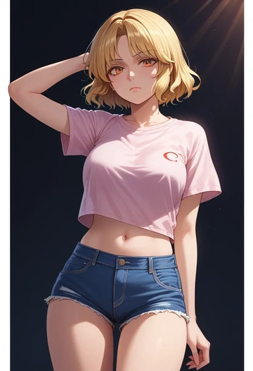 touhou,lyrica_prismriver,denim shorts  - AI generated anime art