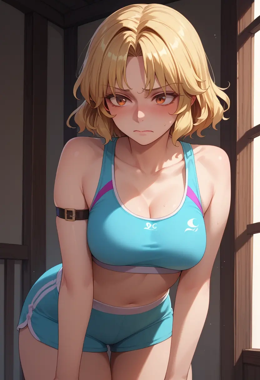 touhou,lyrica_prismriver,sports bra,wide-leg joggers  - 