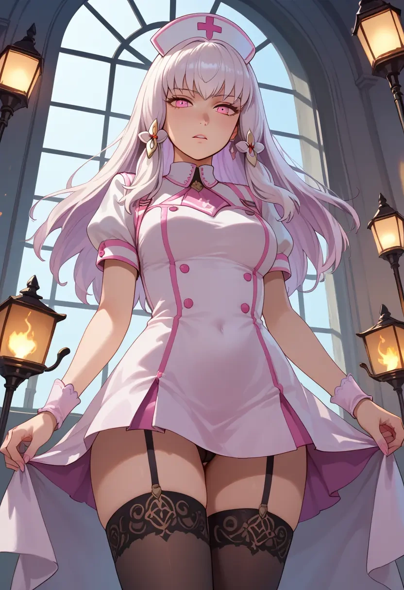 fire_emblem,lysithea_von_ordelia,nurse pantyhose,mini skirt, sexy  - 