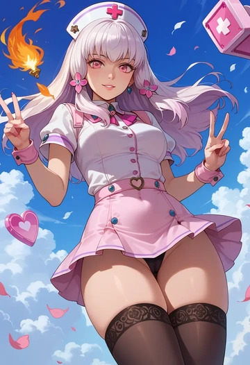 fire_emblem,lysithea_von_ordelia,nurse pantyhose,mini skirt, sexy  - AI generated anime art