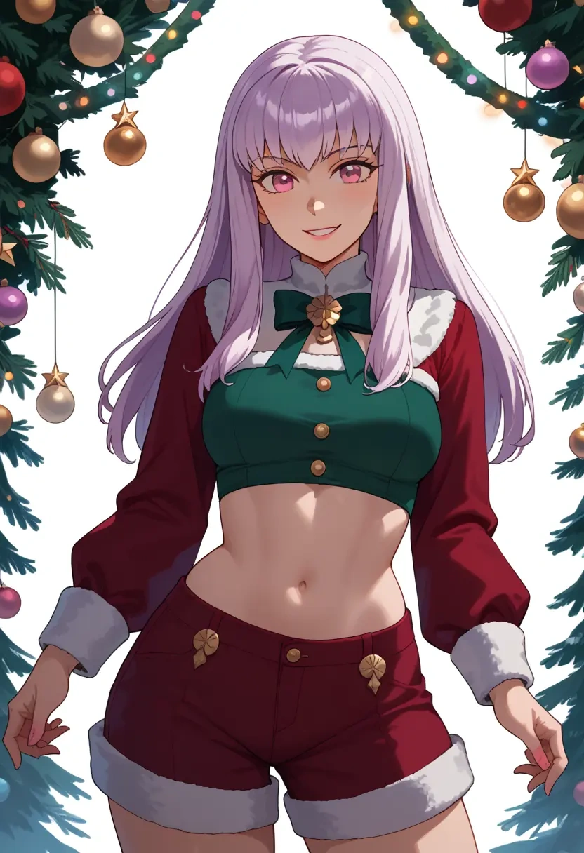 fire_emblem,lysithea_von_ordelia,Christmas,red velvet shorts  - 