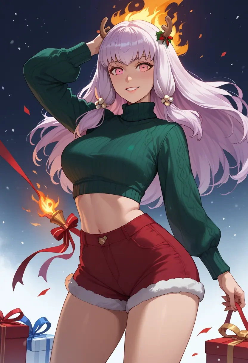 fire_emblem,lysithea_von_ordelia,Christmas,red velvet shorts,turtleneck sweater  - 