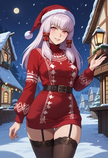 fire_emblem,lysithea_von_ordelia,sweater,stockings,Thigh garters  - AI generated anime art