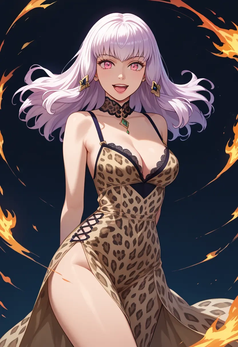 fire_emblem,lysithea_von_ordelia,leopard print,silk slip dress  - 