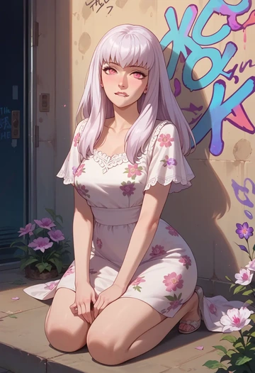 fire_emblem,lysithea_von_ordelia,floral graffiti blouse,dolphin shorts  - AI generated anime art