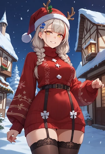 girls'_frontline,m16a1_(girls'_frontline),sweater,stockings,Thigh garters  - AI generated anime art