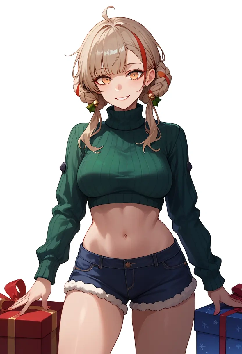 girls'_frontline,m16a1_(girls'_frontline),Christmas,red velvet shorts,turtleneck sweater  - 