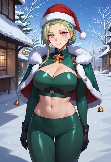 girls_frontline,m200_(girls_frontline),Christmas,dress  - AI generated anime art