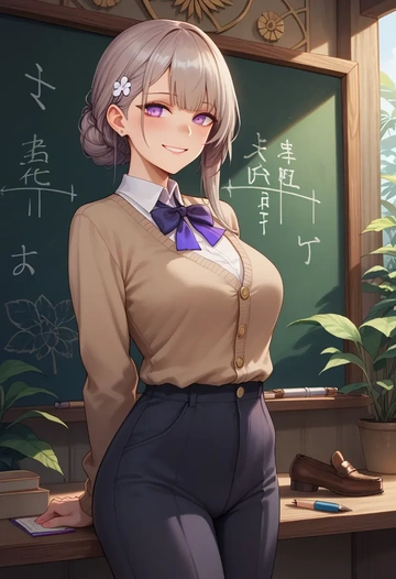 girls_frontline,m200_(girls_frontline),teacher, sweater  - AI generated anime art