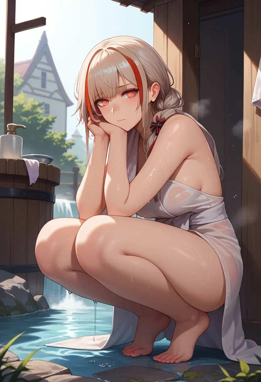 girls_frontline,m4_sopmod_ii_(girls_frontline),towel,sexy  - 