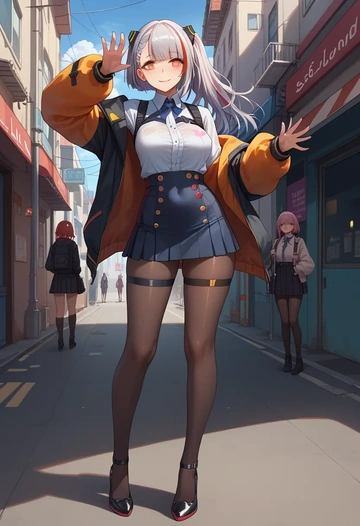 girls_frontline,m4_sopmod_ii_(girls_frontline),shorts, pantyhose  - AI generated anime art