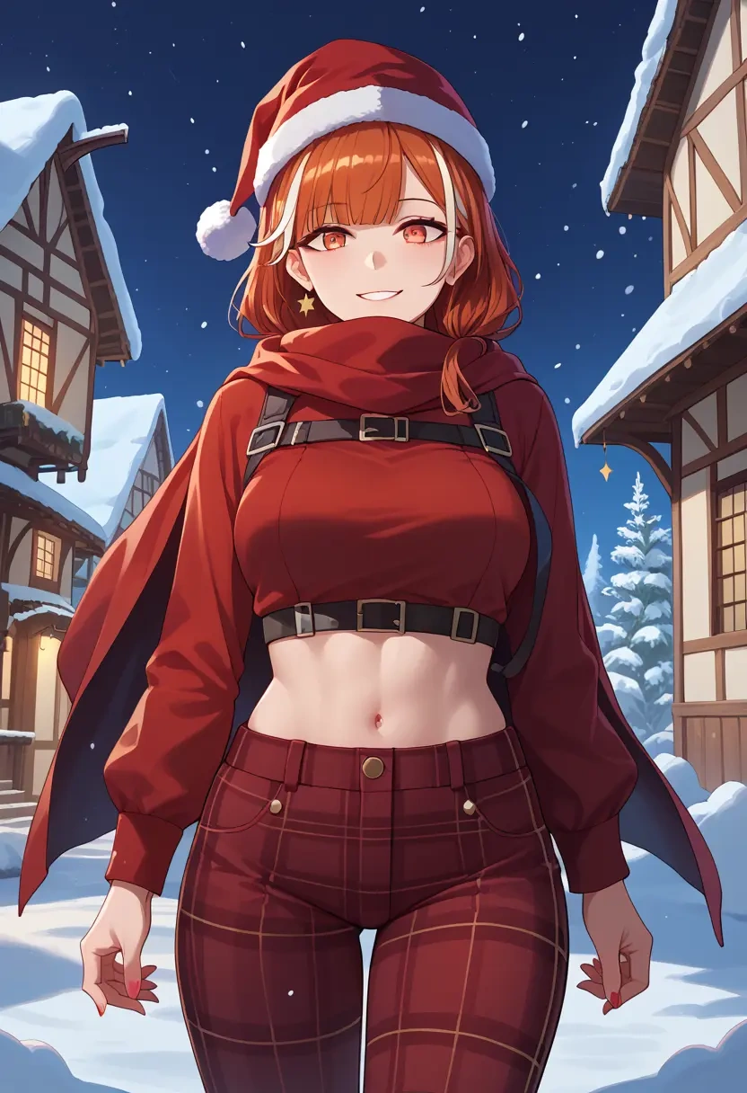 girls_frontline,m4_sopmod_ii_(girls_frontline),Christmas,plaid trousers  - 