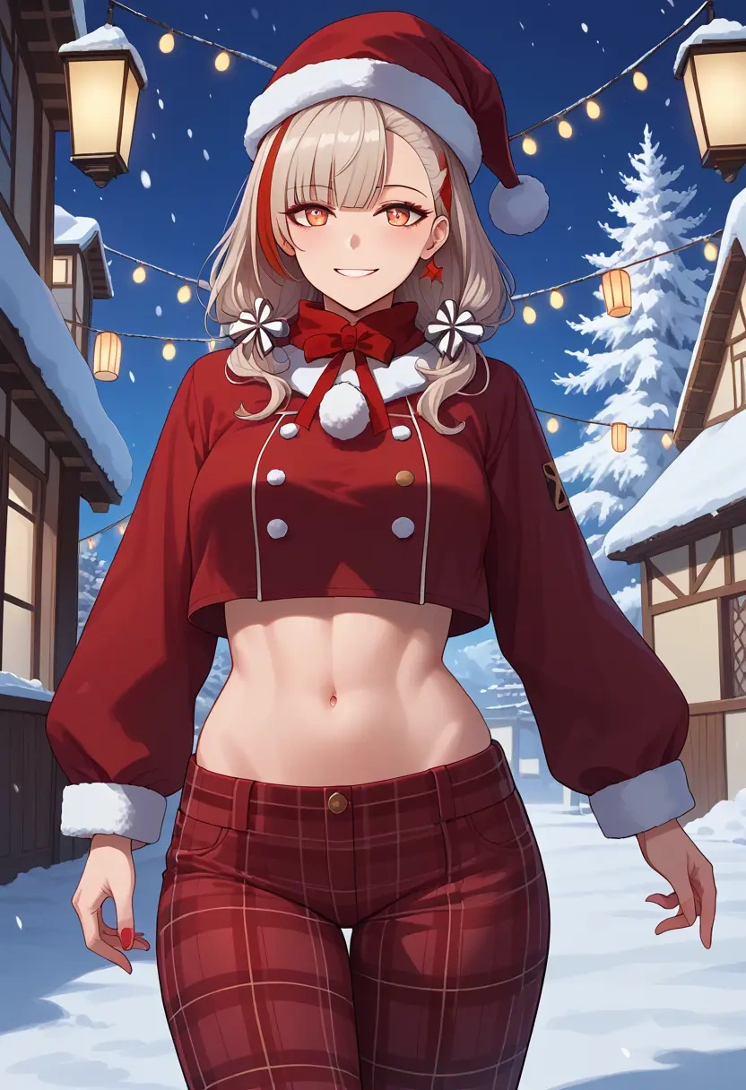 girls_frontline,m4_sopmod_ii_(girls_frontline),Christmas,plaid trousers  - 