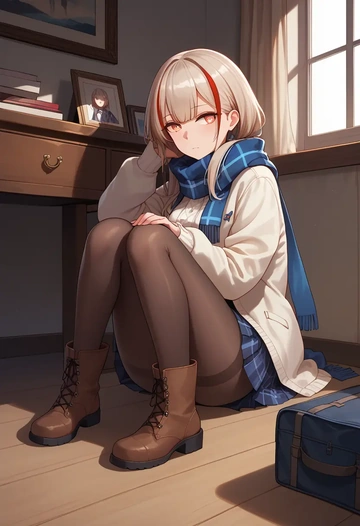 girls_frontline,m4_sopmod_ii_(girls_frontline),winter,student uniform,down jacket  - AI generated anime art