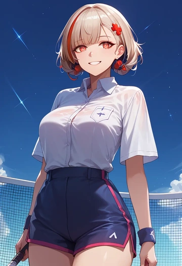 girls_frontline,m4_sopmod_ii_(girls_frontline),tennis polo,skort  - AI generated anime art