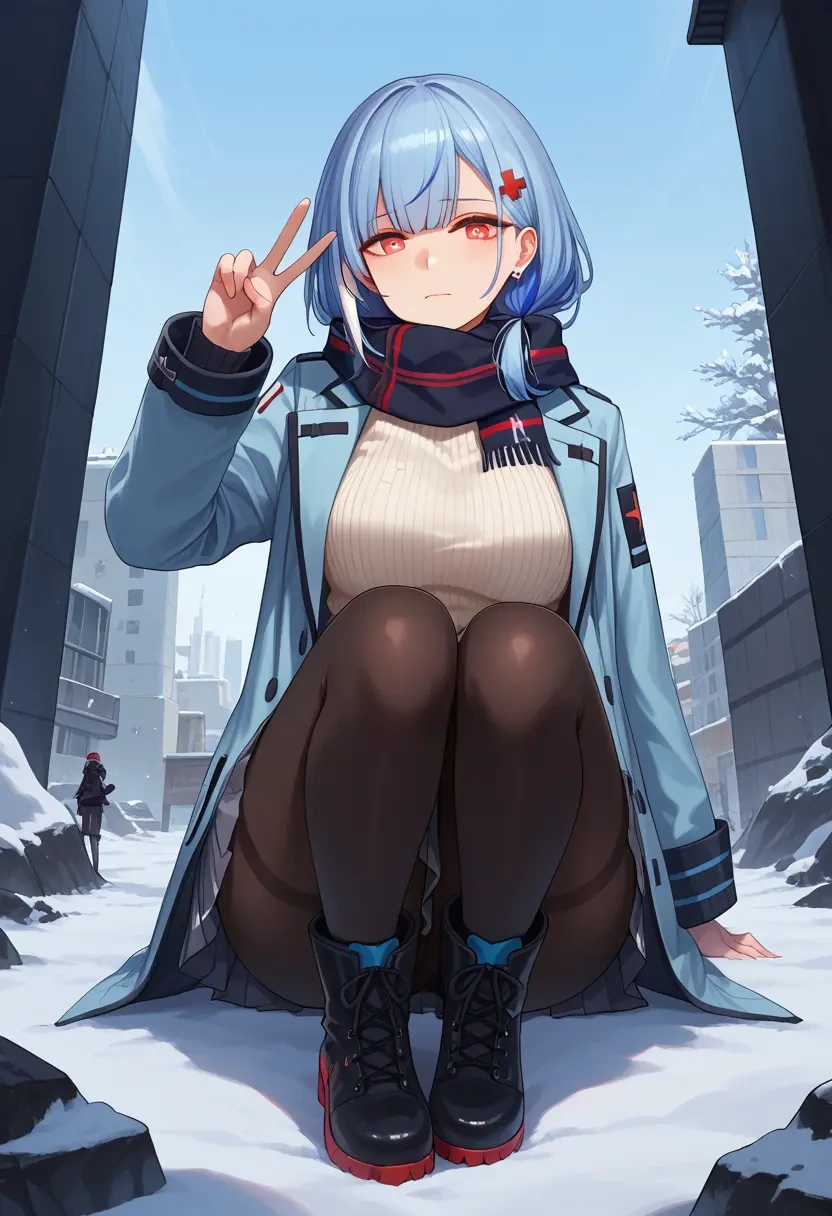 girls_frontline,m4_sopmod_ii_(girls_frontline),winter,student uniform,puffer coat  - 