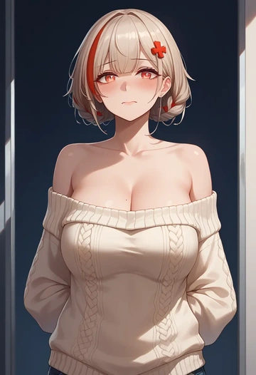 girls_frontline,m4_sopmod_ii_(girls_frontline),sweater  - AI generated anime art