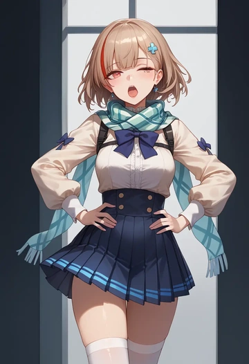 girls_frontline,m4_sopmod_ii_(girls_frontline),spring,student uniform,blouse  - AI generated anime art