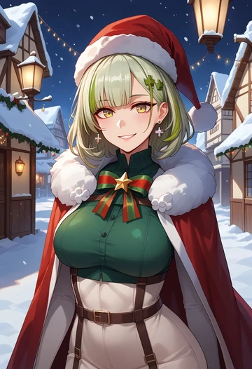 girls_frontline,m4a1_(girls_frontline),Christmas,dress  - AI generated anime art