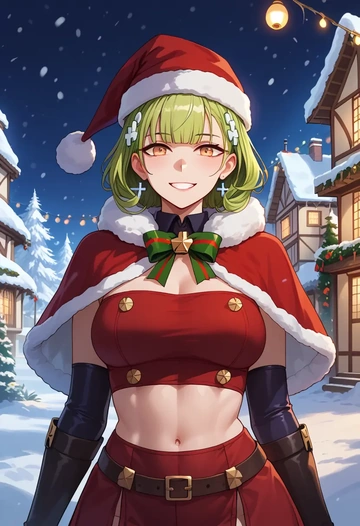 girls_frontline,m4a1_(girls_frontline),Christmas,dress  - AI generated anime art