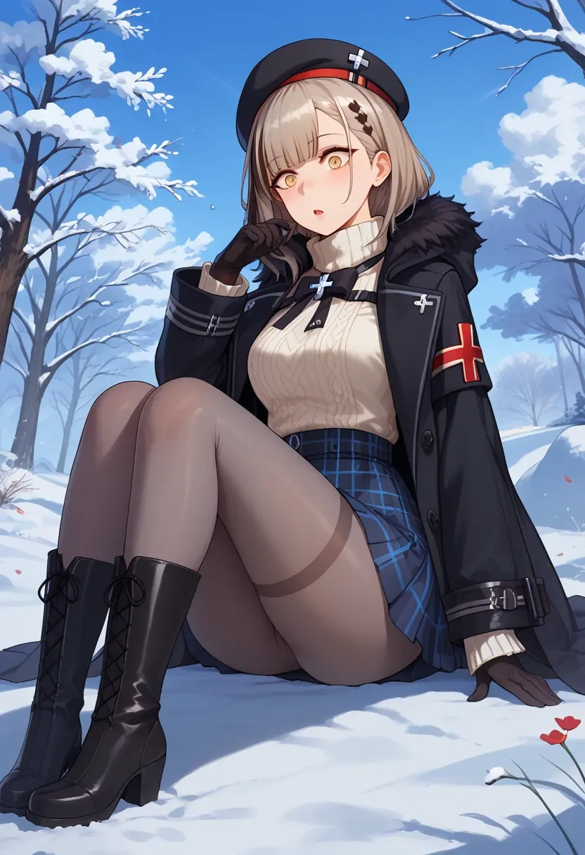 girls_frontline,m4a1_(girls_frontline),winter,student uniform,pea coat  - 