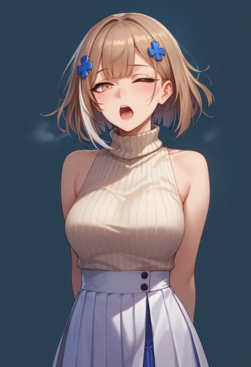 girls_frontline,m4a1_(girls_frontline),turtleneck,knit,maxi skirt  - AI generated anime art