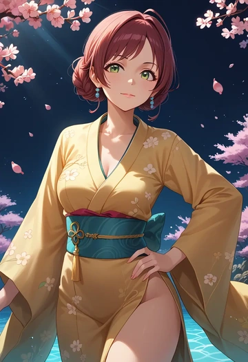 idolmaster,maekawa_miku,kimono  - AI generated anime art