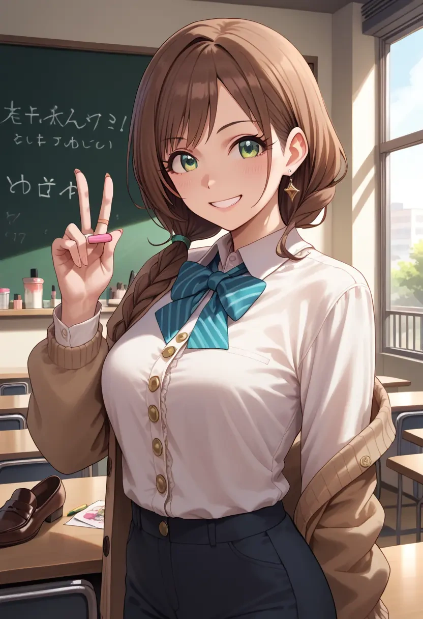 idolmaster,maekawa_miku,teacher, sweater  - 