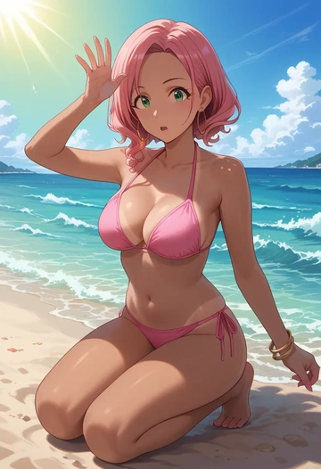 idolmaster,maekawa_miku,bikini  - AI generated anime art