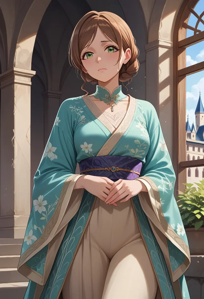 idolmaster,maekawa_miku,kimono,silk,wide-leg trousers  - 