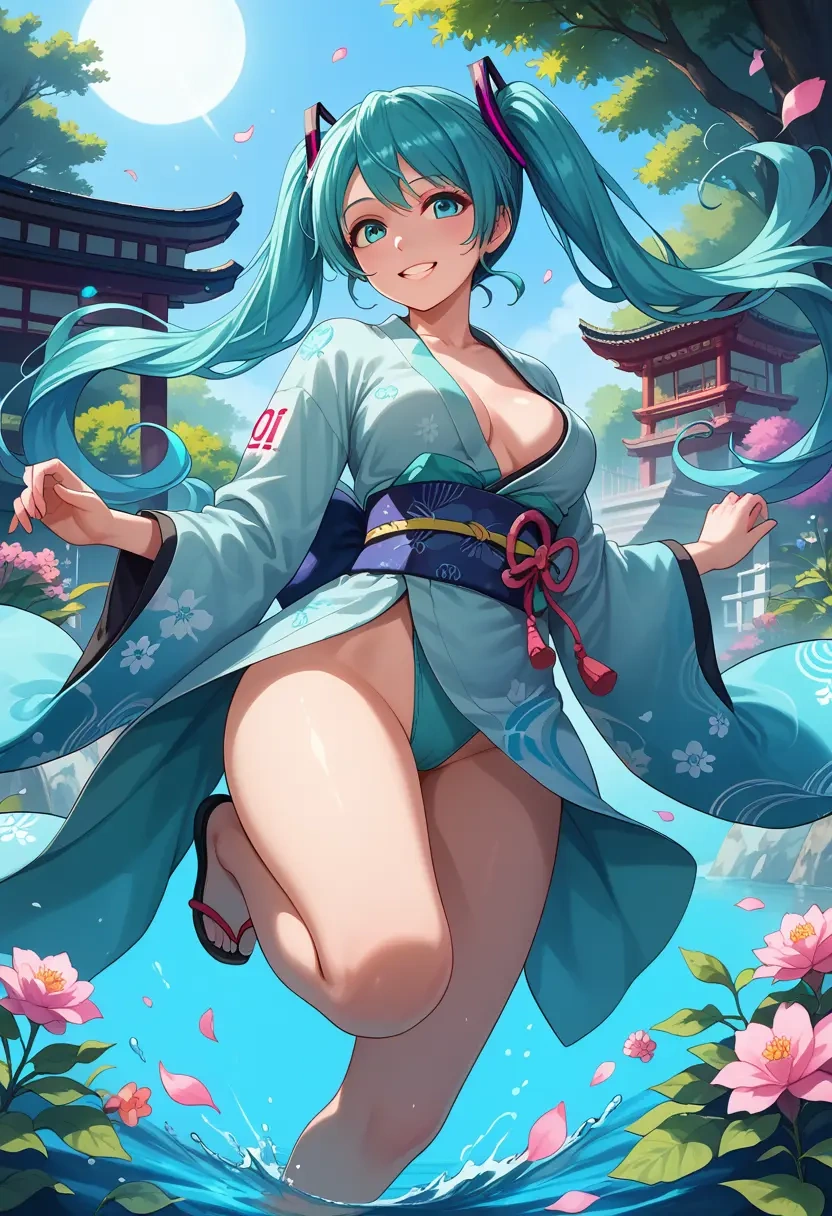 vocaloid,magical_mirai_miku,kimono,sexy  - 