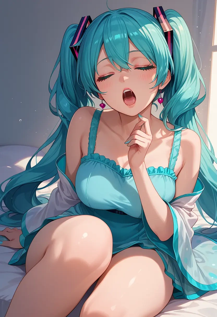 vocaloid,magical_mirai_miku,pajamas  - 