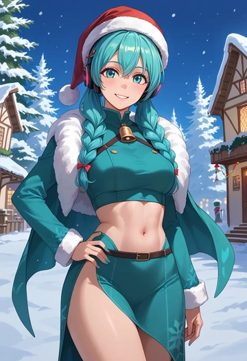 vocaloid,magical_mirai_miku,Christmas,dress  - AI generated anime art