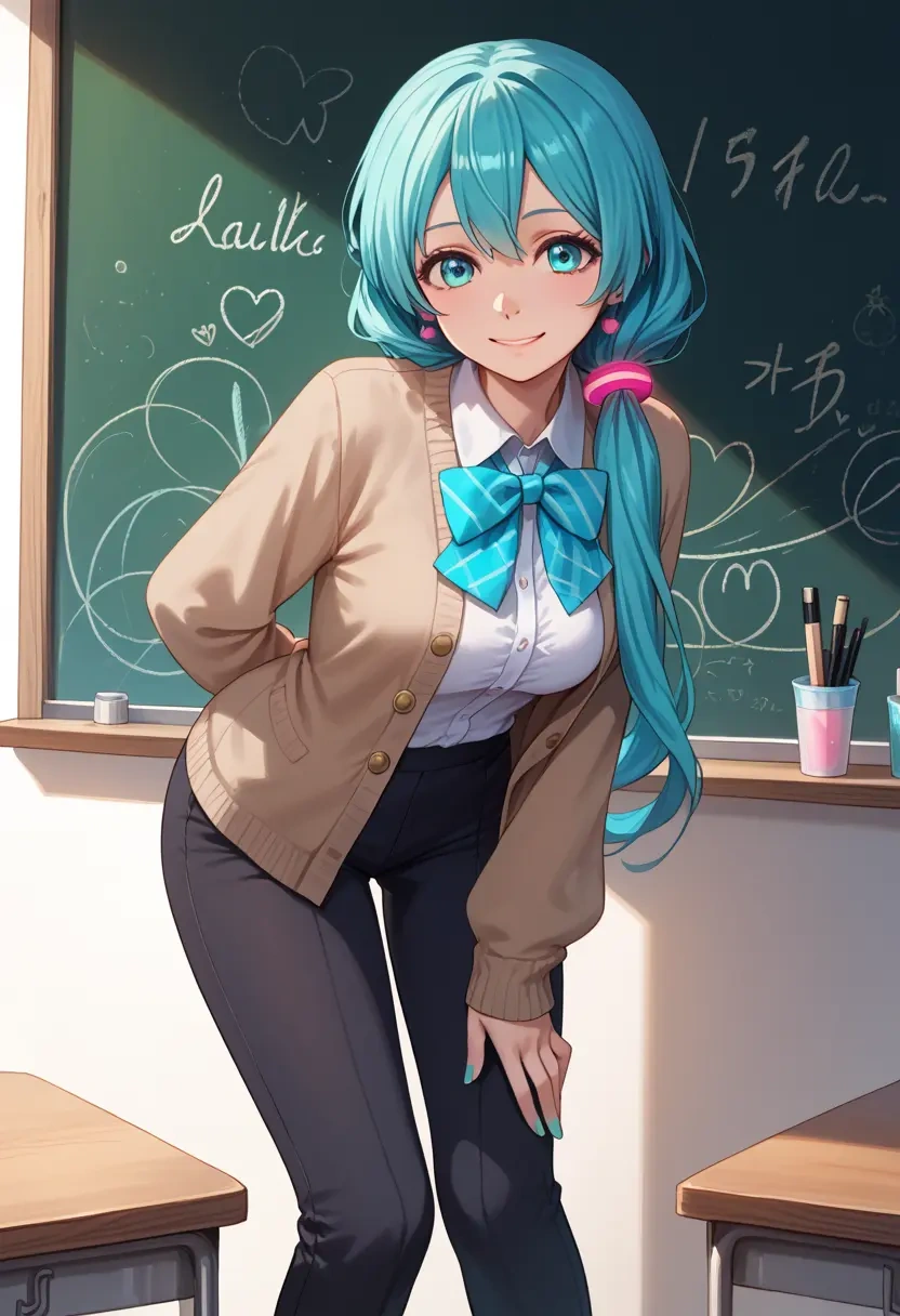 vocaloid,magical_mirai_miku,teacher, sweater  - 