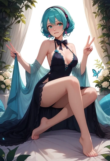 vocaloid,magical_mirai_miku,nightdress  - AI generated anime art