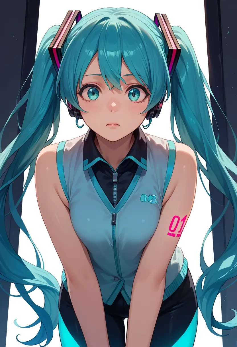 vocaloid,magical_mirai_miku,sports vest,capri leggings  - 