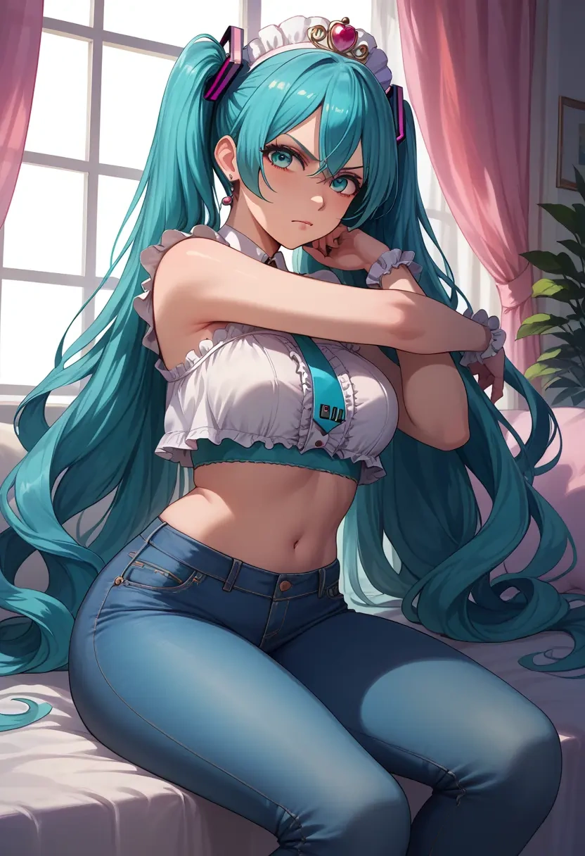 vocaloid,magical_mirai_miku,crop top  - 