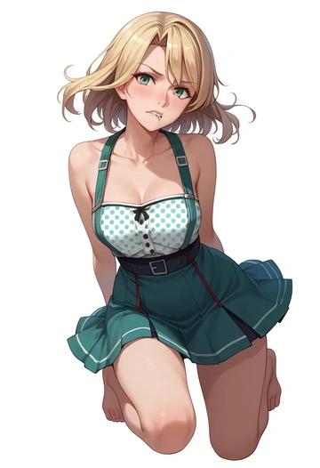 kantai_collection,maikaze_(kancolle),silk slip dress,polka dots  - AI generated anime art