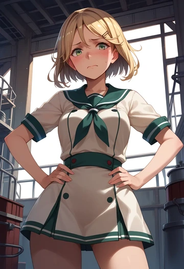 kantai_collection,maikaze_(kancolle),abstract art blouse,dolphin shorts  - AI generated anime art