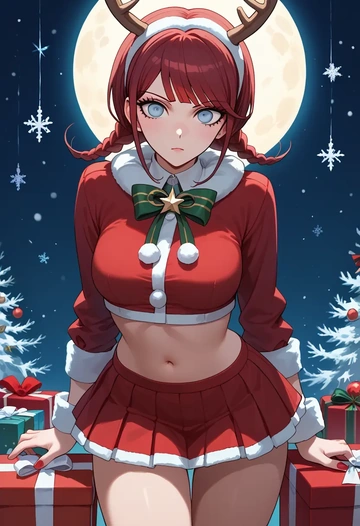 danganronpa_(series),maizono_sayaka,Christmas,skirt  - AI generated anime art