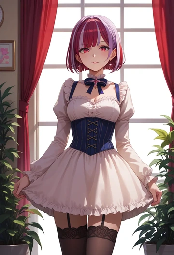 nijisanji,makaino_ririmu,Victorian-era,stockings,sexy  - AI generated anime art